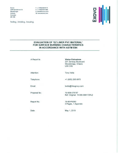EZ Liner ASTM E84 Fire Test