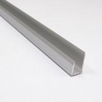 10mm Aluminum U-Profile - Mill Finish - 12 Profile Screws Included w/8’ Piece