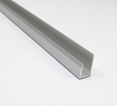 10mm Aluminum U-Profile - Mill Finish - 12 Profile Screws Included w/8’ Piece